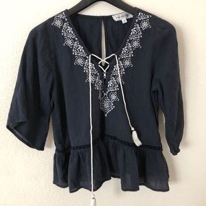 Navy Blouse Abercrombie Fitch